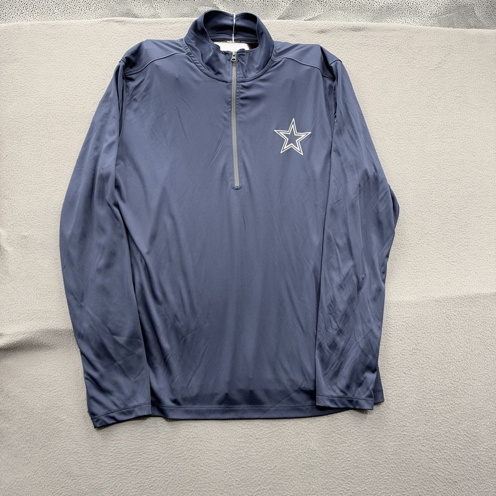 Dallas Cowboys Shirt Mens Large Blue NFL Football Quarter Zip Pullover New Era